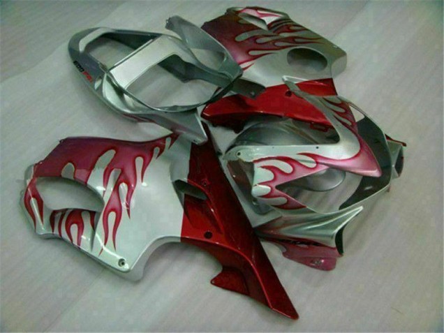 Red Flame Silver 2001-2003 Honda CBR600 F4i Motorcycle Fairings Red Flame Silver 2001-2003 Honda CBR600 F4i Motorcycle Fairings