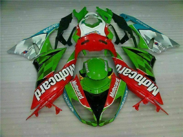 Red Green Motocard 2009-2012 Kawasaki ZX6R Motorcycle Fairings Red Green Motocard 2009-2012 Kawasaki ZX6R Motorcycle Fairings