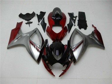 Red Silver 2006-2007 Suzuki GSXR 600/750 Motorcycle Fairings