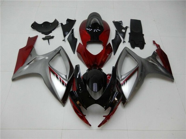 Red Silver 2006-2007 Suzuki GSXR 600/750 Motorcycle Fairings Red Silver 2006-2007 Suzuki GSXR 600/750 Motorcycle Fairings