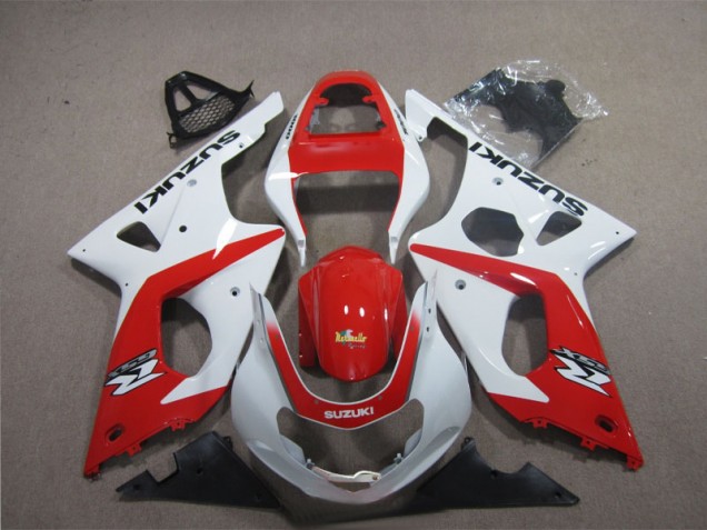 Red White 2003-2004 Suzuki GSXR 1000 Motorcycle Fairing Red White 2003-2004 Suzuki GSXR 1000 Motorcycle Fairing
