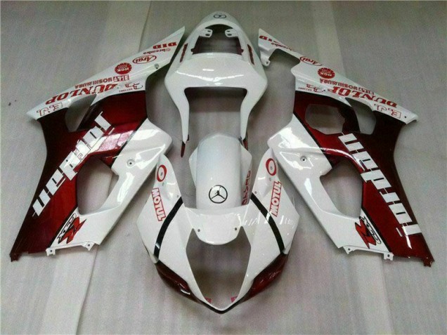 Red White 2003-2004 Suzuki GSXR 1000 Motorcycle Fairings
