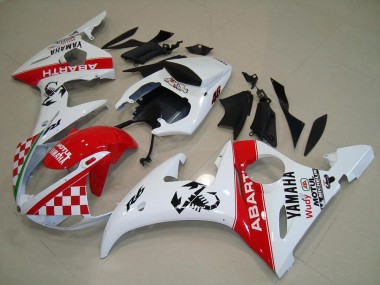 Red White 2003-2005 Yamaha YZF R6 Full Motorcycle Fairing Kits