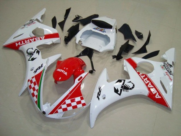 Red White 2003-2005 Yamaha YZF R6 Motorcycle Bodywork Red White 2003-2005 Yamaha YZF R6 Motorcycle Bodywork