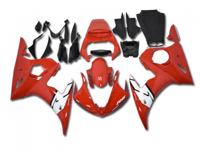 Red White 2003-2005 Yamaha YZF R6 Motorcycle Fairing Red White 2003-2005 Yamaha YZF R6 Motorcycle Fairing