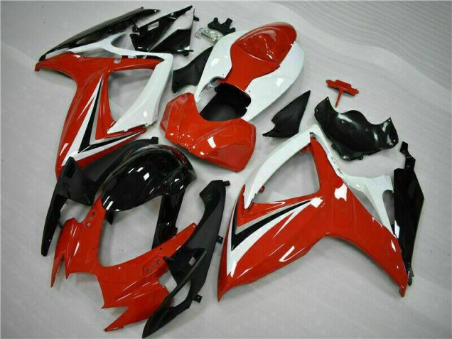 Red White 2006-2007 Suzuki GSXR 600/750 Motorcycle Fairing