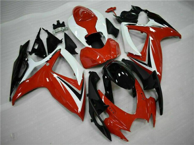 Red White 2006-2007 Suzuki GSXR 600/750 Motorcycle Fairing