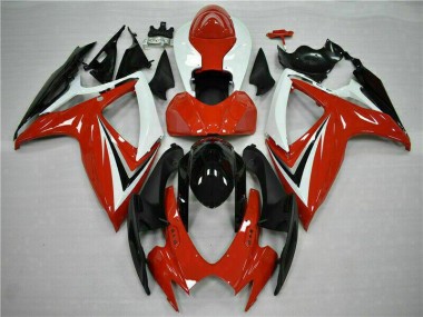 Red White 2006-2007 Suzuki GSXR 600/750 Motorcycle Fairing