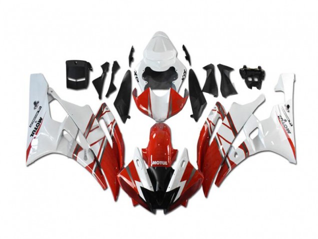 Red White 2006-2007 Yamaha YZF R6 Aftermarket Motorcycle Fairing Red White 2006-2007 Yamaha YZF R6 Aftermarket Motorcycle Fairing