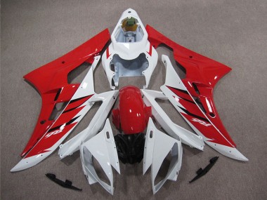 Red White 2006-2007 Yamaha YZF R6 Motorcycle Fairing