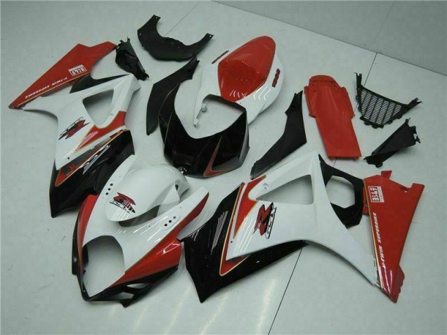 Red White 2007-2008 Suzuki GSXR 1000 Motorcycle Fairing Red White 2007-2008 Suzuki GSXR 1000 Motorcycle Fairing