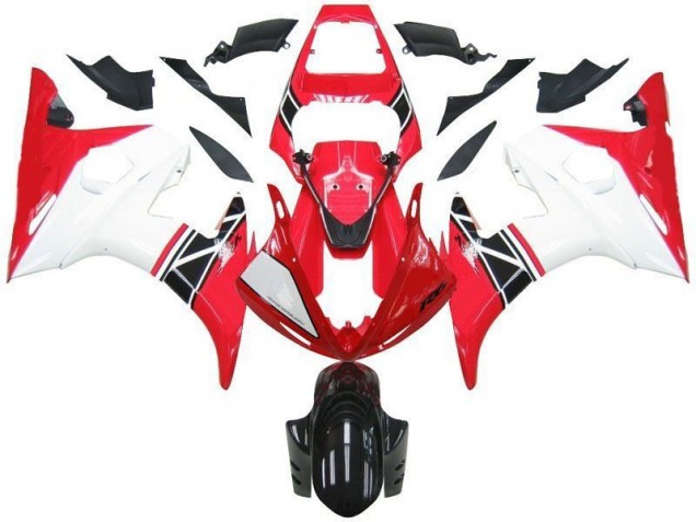 Red White Black 2003-2005 Yamaha YZF R6 Motorcycle Fairing Red White Black 2003-2005 Yamaha YZF R6 Motorcycle Fairing