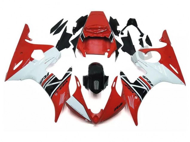 Red White Black 2003-2005 Yamaha YZF R6 Motorcycle Fairings Red White Black 2003-2005 Yamaha YZF R6 Motorcycle Fairings