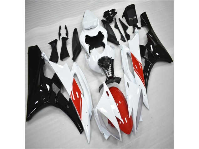 Red White Black 2006-2007 Yamaha YZF R6 Motorcycle Fairings Red White Black 2006-2007 Yamaha YZF R6 Motorcycle Fairings