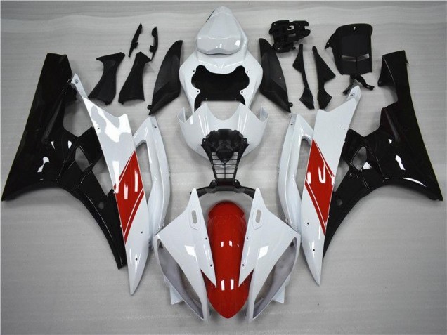Red White Black 2006-2007 Yamaha YZF R6 Motorcycle Fairings Red White Black 2006-2007 Yamaha YZF R6 Motorcycle Fairings