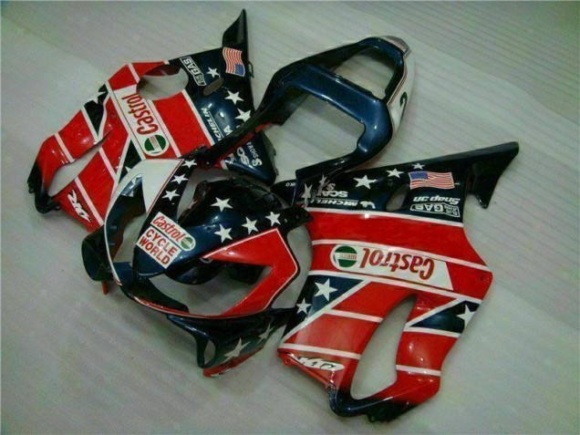 Red White Blue Castrol Cycle World 2001-2003 Honda CBR600 F4i Motorcycle Fairings Red White Blue Castrol Cycle World 2001-2003 Honda CBR600 F4i Motorcycle Fairings