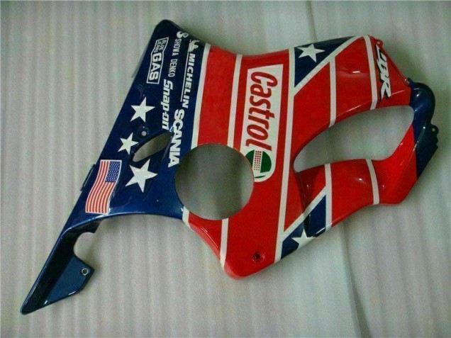 Red White Blue Castrol Cycle World 2001-2003 Honda CBR600 F4i Motorcycle Fairings Red White Blue Castrol Cycle World 2001-2003 Honda CBR600 F4i Motorcycle Fairings