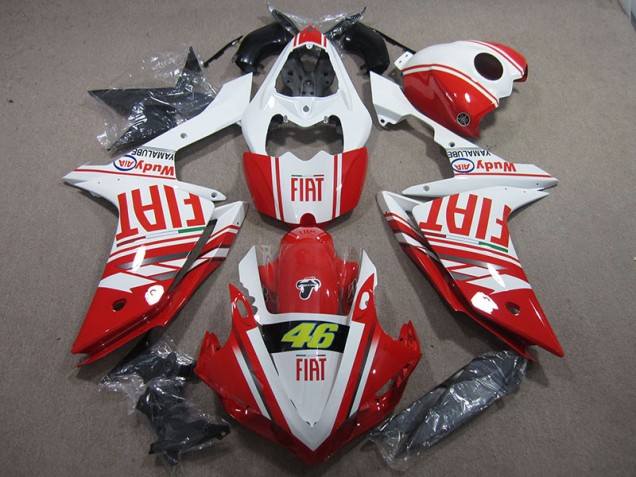 Red White Fiat 46 2007-2008 Yamaha YZF R1 Motorcycle Fairings Red White Fiat 46 2007-2008 Yamaha YZF R1 Motorcycle Fairings