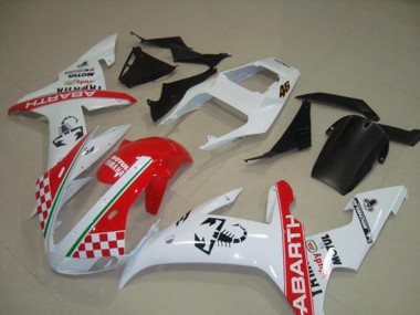 Red White Flag 2002-2003 Yamaha YZF R1 Motorcycle Fairings