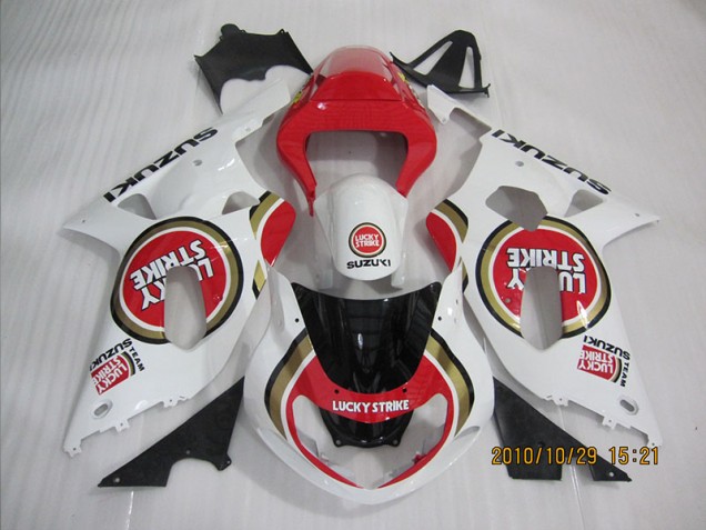 Red White Lucky Strike 2001-2003 Suzuki GSXR 600 Motorcycle Fairings Red White Lucky Strike 2001-2003 Suzuki GSXR 600 Motorcycle Fairings