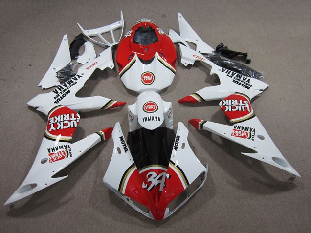 Red White Lucky Strike 2008-2016 Yamaha YZF R6 Motorcycle Fairings Red White Lucky Strike 2008-2016 Yamaha YZF R6 Motorcycle Fairings