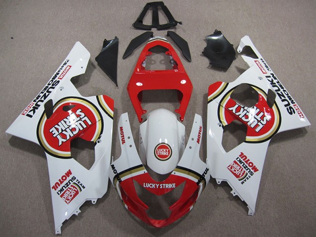 Red White Lucky Strike Motul 2004-2005 Suzuki GSXR 600 Motorcycle Fairings Red White Lucky Strike Motul 2004-2005 Suzuki GSXR 600 Motorcycle Fairings