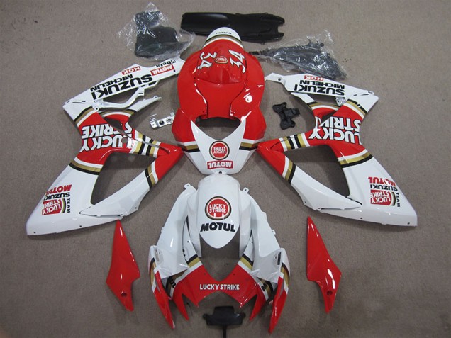 Red White Lucky Strike Motul 2006-2007 Suzuki GSXR 600 Motorcycle Fairings Red White Lucky Strike Motul 2006-2007 Suzuki GSXR 600 Motorcycle Fairings