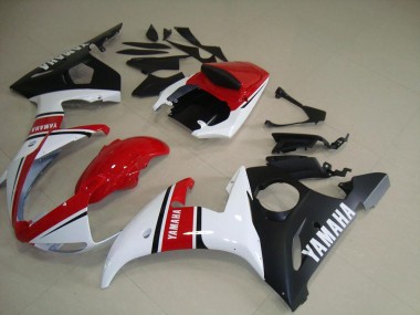 Red White Matte Black 2003-2005 Yamaha YZF R6 Motorcycle Fairings