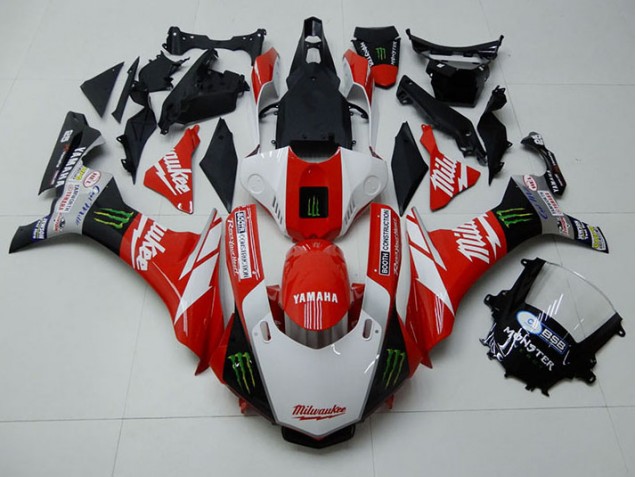 Red White Monster 2015-2019 Yamaha YZF R1 Motorcycle Fairings Red White Monster 2015-2019 Yamaha YZF R1 Motorcycle Fairings