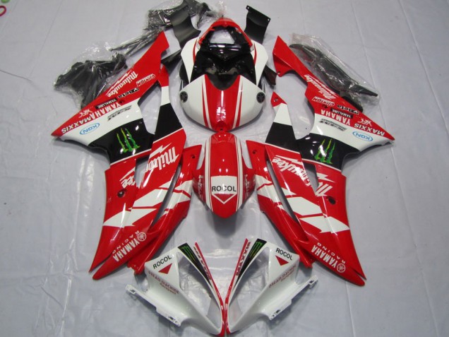 Red White Rocol 2008-2016 Yamaha YZF R6 Motorcycle Fairings Red White Rocol 2008-2016 Yamaha YZF R6 Motorcycle Fairings