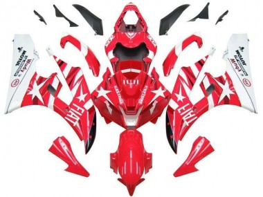 Red White Star Fiat 2006-2007 Yamaha YZF R6 Motorcycle Fairings