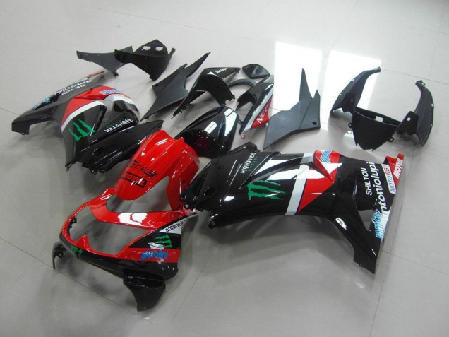 Red and Black Monster 2008-2012 Kawasaki ZX250R Motorcycle Fairings Red and Black Monster 2008-2012 Kawasaki ZX250R Motorcycle Fairings