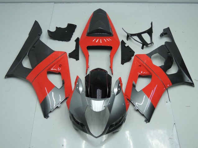 Red and Grey 2003-2004 Suzuki GSXR 1000 Motorcycle Fairings Red and Grey 2003-2004 Suzuki GSXR 1000 Motorcycle Fairings