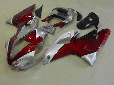 Red and Silver 2000-2001 Yamaha YZF R1 Motorcycle Fairings