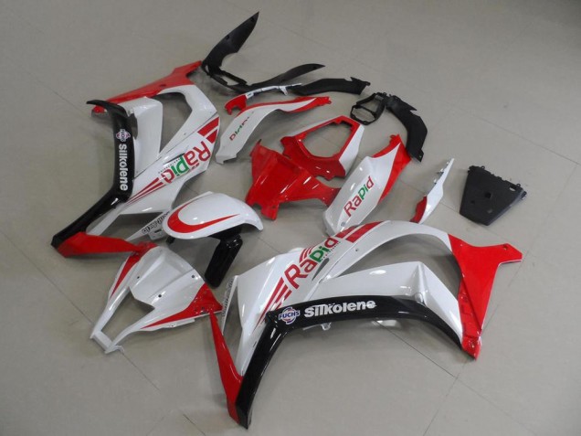 Red and White Rapid 2011-2015 Kawasaki ZX10R Motorcycle Fairings Red and White Rapid 2011-2015 Kawasaki ZX10R Motorcycle Fairings