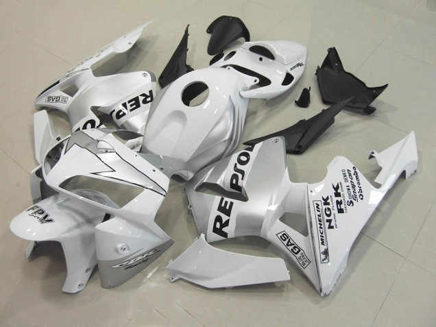 Repsol White Silver 2005-2006 Honda CBR600RR Motorcycle Fairings Repsol White Silver 2005-2006 Honda CBR600RR Motorcycle Fairings