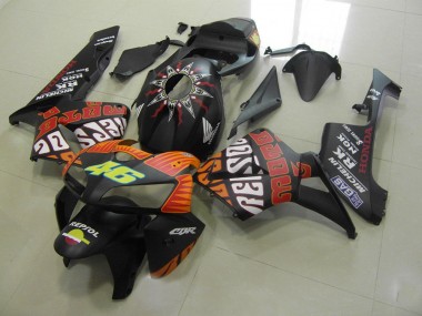 Rossi Matte Black 2005-2006 Honda CBR600RR Motorcycle Fairings