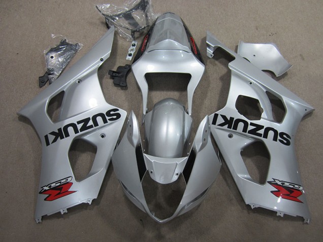 Silver 2003-2004 Suzuki GSXR 1000 Full Motorcycle Fairing Kits Silver 2003-2004 Suzuki GSXR 1000 Full Motorcycle Fairing Kits