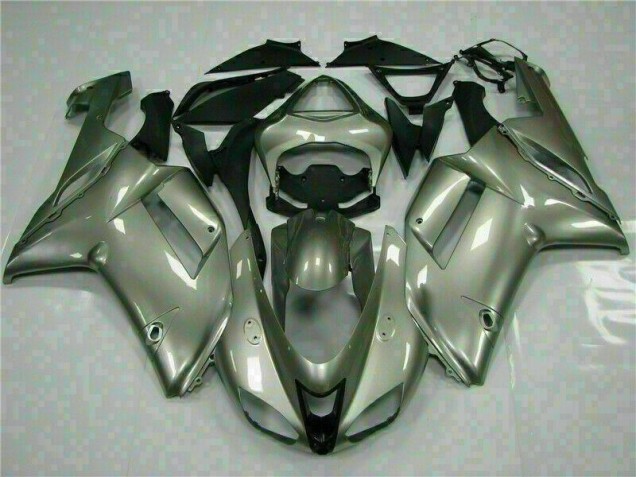 Silver 2007-2008 Kawasaki ZX6R Motorcycle Fairings Silver 2007-2008 Kawasaki ZX6R Motorcycle Fairings