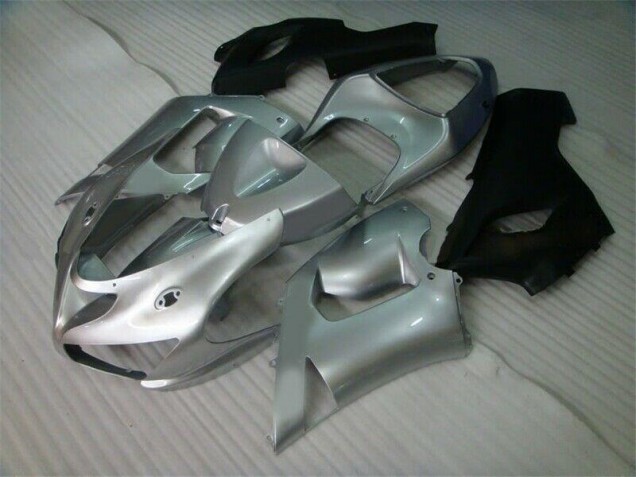 Silver Black 2005-2006 Kawasaki ZX6R Motorcycle Fairings Silver Black 2005-2006 Kawasaki ZX6R Motorcycle Fairings
