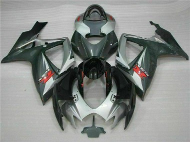 Silver Black 2006-2007 Suzuki GSXR 600/750 Motorcycle Fairings