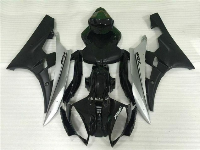 Silver Black 2006-2007 Yamaha YZF R6 Motorcycle Fairings Silver Black 2006-2007 Yamaha YZF R6 Motorcycle Fairings