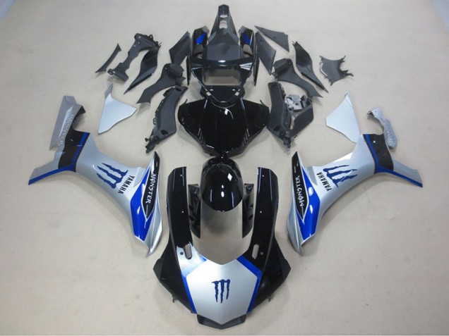Silver Black Blue Monster 2015-2019 Yamaha YZF R1 Motorcycle Fairings Silver Black Blue Monster 2015-2019 Yamaha YZF R1 Motorcycle Fairings