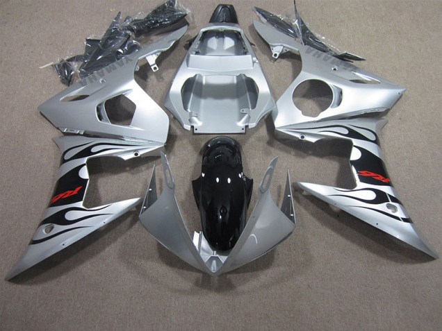 Silver Black Red Decal 2003-2005 Yamaha YZF R6 Motorcycle Fairings Silver Black Red Decal 2003-2005 Yamaha YZF R6 Motorcycle Fairings