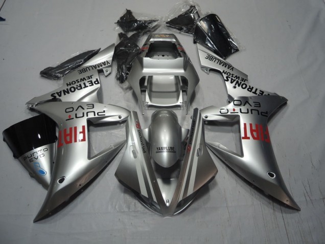 Silver Fiat 2002-2003 Yamaha YZF R1 Motorcycle Fairings Silver Fiat 2002-2003 Yamaha YZF R1 Motorcycle Fairings