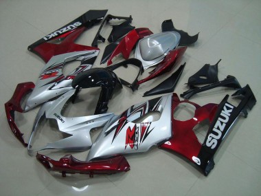 Silver Red 2005-2006 Suzuki GSXR 1000 Motorcycle Fairings
