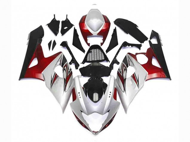 Silver Red Black 2005-2006 Suzuki GSXR 1000 Motorcycle Fairings Silver Red Black 2005-2006 Suzuki GSXR 1000 Motorcycle Fairings