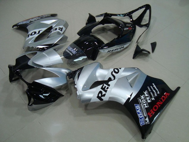 Silver Repsol 2002-2013 Honda VFR800 Motorcycle Fairings Silver Repsol 2002-2013 Honda VFR800 Motorcycle Fairings