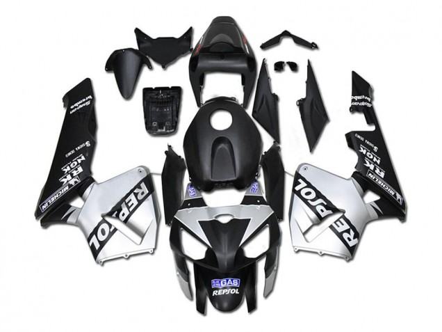 Silver Repsol Black 2005-2006 Honda CBR600RR Motorcycle Fairings Silver Repsol Black 2005-2006 Honda CBR600RR Motorcycle Fairings