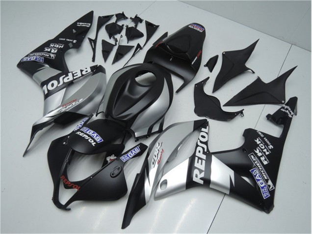 Silver Repsol Black 2007-2008 Honda CBR600RR Motorcycle Fairings